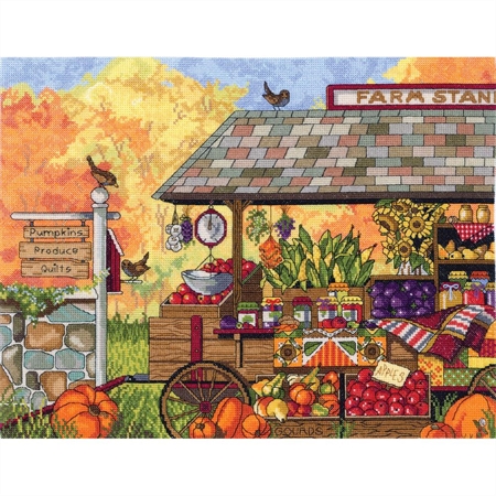 Buck's County Farm Stand Counted Cross Stitch Kit